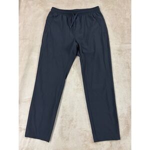 Men's Elastic-Waist Navy Chino Pants